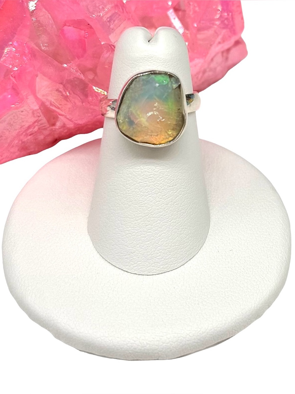 Rough Ethiopian Fire Opal Ring Size 5 Solid 925 Sterling Silver Raw Stone